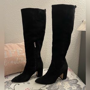Sam Edelman black knee boots suede leather 8